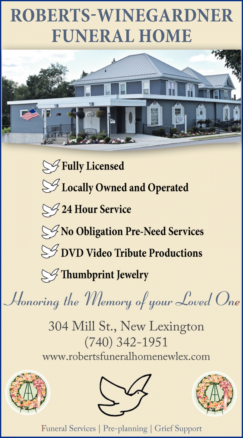 Funeral Home, Roberts Winegardner Funeral Home, New Lexington, OH